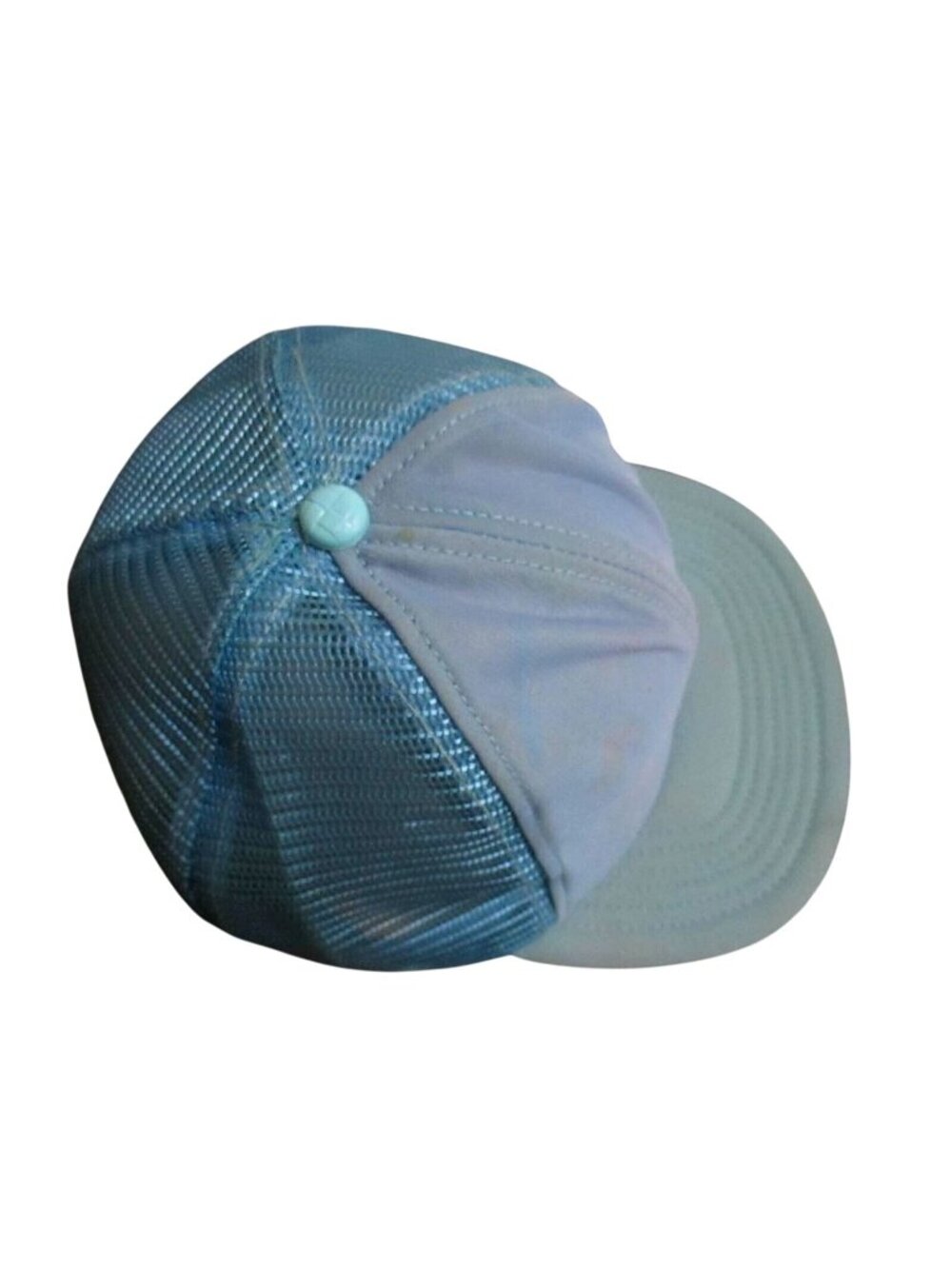 Skater Cap  Vintage 1980s BLANK BLUE White Mesh trucker OSFA